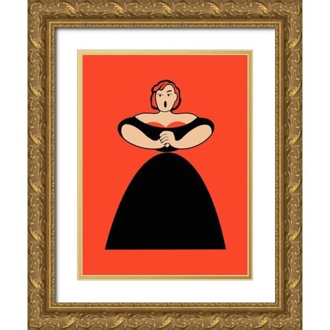 The Singer Gold Ornate Wood Framed Art Print with Double Matting by Rogan, Mark
