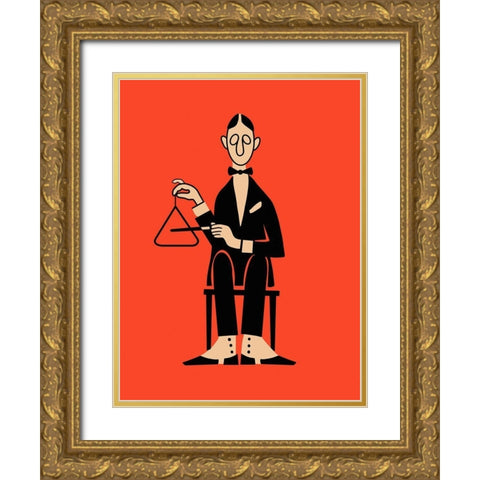 The Triangle Gold Ornate Wood Framed Art Print with Double Matting by Rogan, Mark