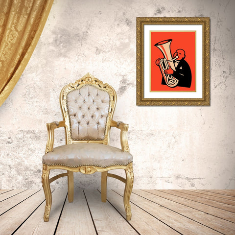 The Tuba Gold Ornate Wood Framed Art Print with Double Matting by Rogan, Mark