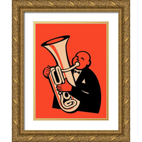 The Tuba Gold Ornate Wood Framed Art Print with Double Matting by Rogan, Mark