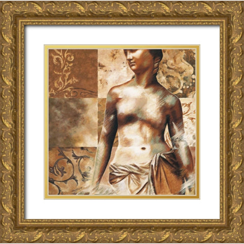 Aphrodite Gold Ornate Wood Framed Art Print with Double Matting by Bellaunay, Sylvie