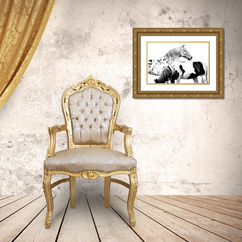 Spotted and Pinto Gold Ornate Wood Framed Art Print with Double Matting by Carter, Samantha