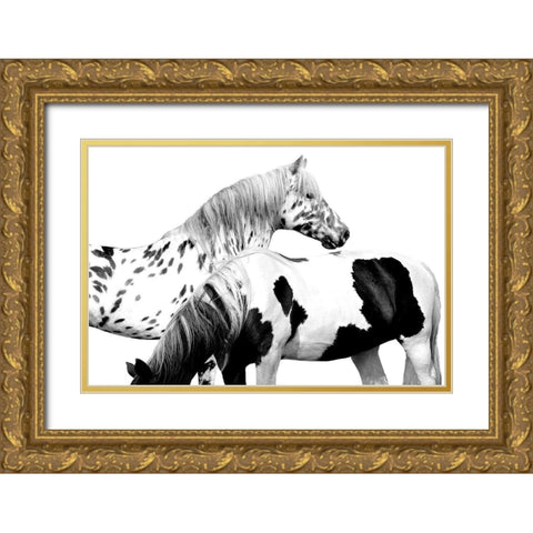 Spotted and Pinto Gold Ornate Wood Framed Art Print with Double Matting by Carter, Samantha