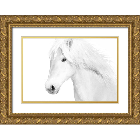 Classic White Gold Ornate Wood Framed Art Print with Double Matting by Carter, Samantha