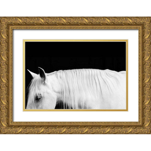 White on Black I Gold Ornate Wood Framed Art Print with Double Matting by Carter, Samantha