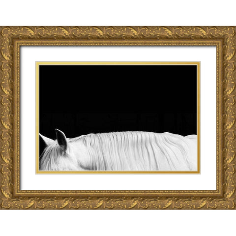 White on Black II Gold Ornate Wood Framed Art Print with Double Matting by Carter, Samantha