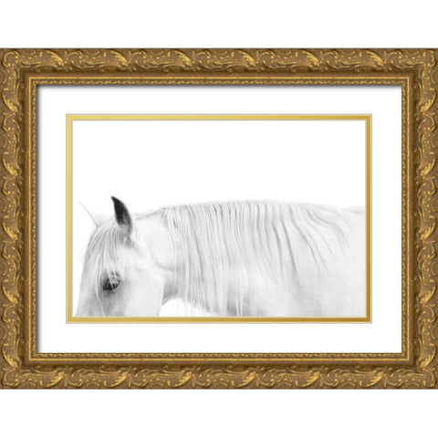 White on White Gold Ornate Wood Framed Art Print with Double Matting by Carter, Samantha