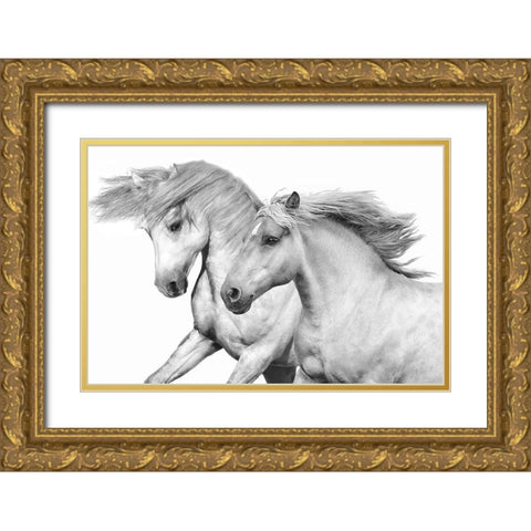 Duo I Gold Ornate Wood Framed Art Print with Double Matting by Carter, Samantha