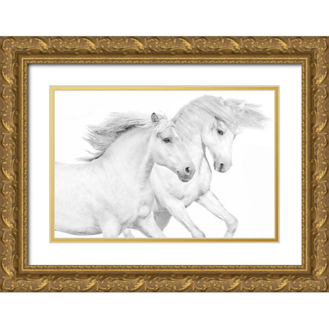 Duo II Gold Ornate Wood Framed Art Print with Double Matting by Carter, Samantha