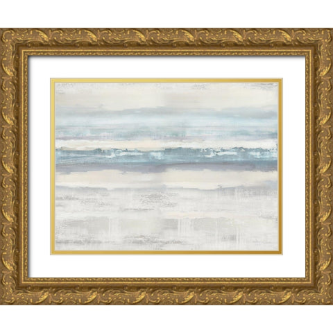 Aqua Movement Gold Ornate Wood Framed Art Print with Double Matting by Messina, Jake