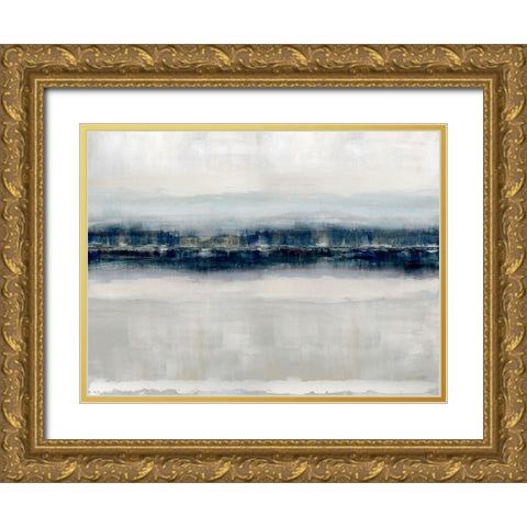 Reflections in Blue Gold Ornate Wood Framed Art Print with Double Matting by Messina, Jake