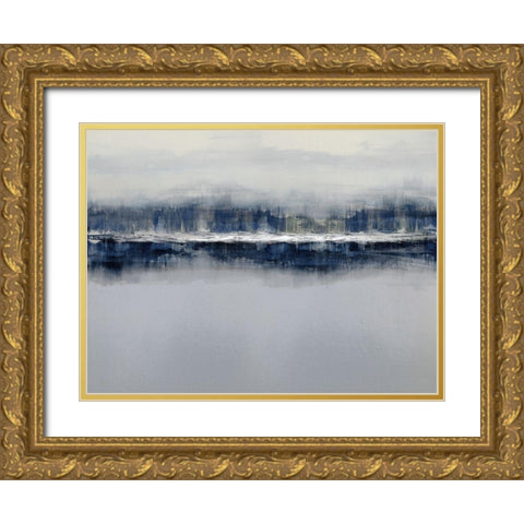 Indigo Shadows Gold Ornate Wood Framed Art Print with Double Matting by Messina, Jake