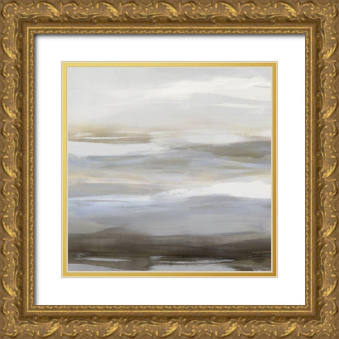 Neutral Strokes II Gold Ornate Wood Framed Art Print with Double Matting by Messina, Jake