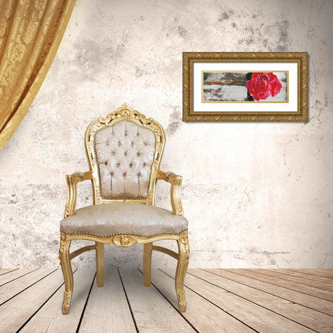 Metallic Pop Flower I Gold Ornate Wood Framed Art Print with Double Matting by Ward, Sarah