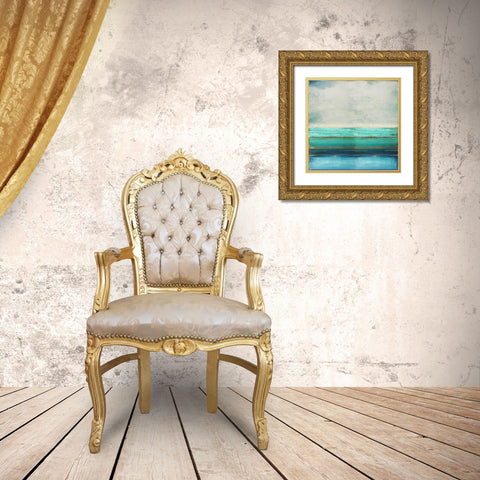 Highlighted Turquoise Gold Ornate Wood Framed Art Print with Double Matting by Hamilton, Taylor