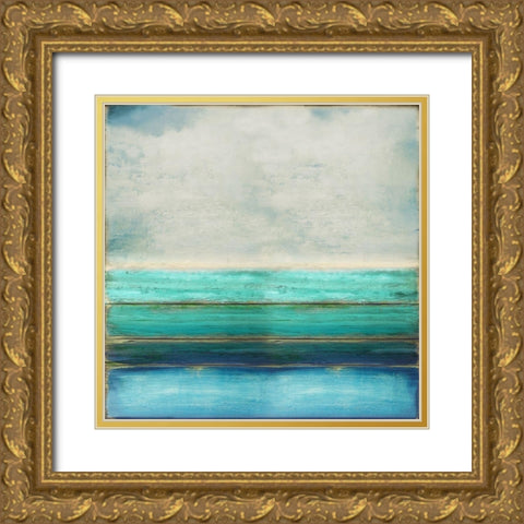 Highlighted Turquoise Gold Ornate Wood Framed Art Print with Double Matting by Hamilton, Taylor