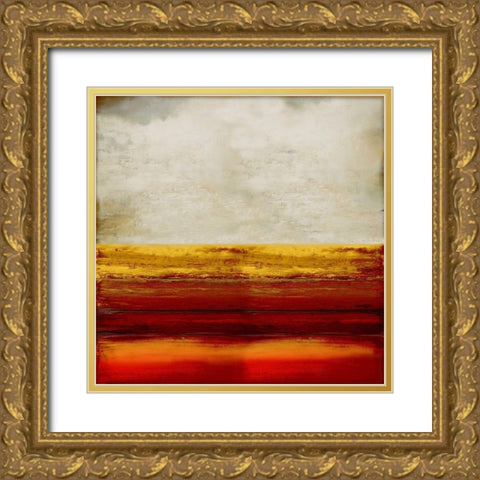 Highlighted Amber Gold Ornate Wood Framed Art Print with Double Matting by Hamilton, Taylor