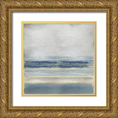 Highlighted Blue Gold Ornate Wood Framed Art Print with Double Matting by Hamilton, Taylor