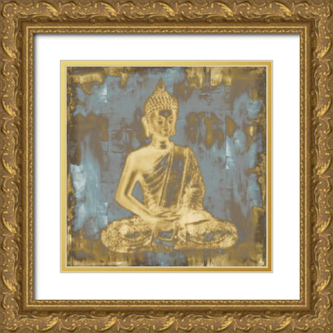 Meditating Buddha Gold Ornate Wood Framed Art Print with Double Matting by Bray, Tom
