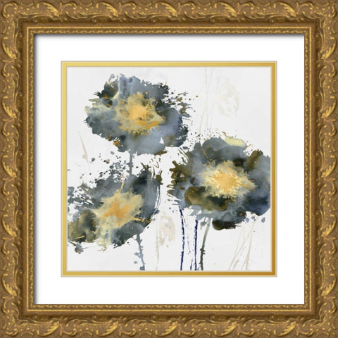 Flower Burst Trio Gold Ornate Wood Framed Art Print with Double Matting by Austin, Vanessa