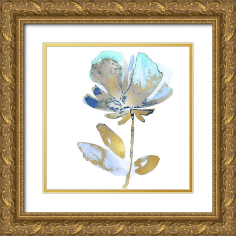 Fresh Bloom Aqua II Gold Ornate Wood Framed Art Print with Double Matting by Austin, Vanessa