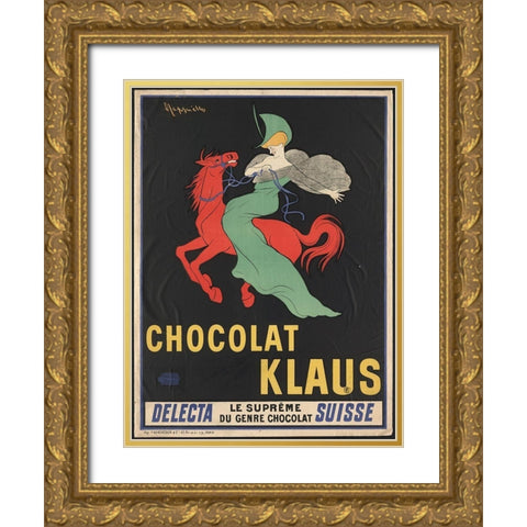 Chocolate Klaus Gold Ornate Wood Framed Art Print with Double Matting by Anonymous