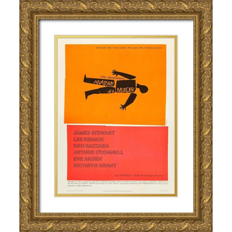Anatomy Of A Murder Gold Ornate Wood Framed Art Print with Double Matting by Anonymous