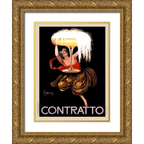 Contratto Gold Ornate Wood Framed Art Print with Double Matting by Anonymous