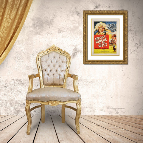 Ghost Rider Gold Ornate Wood Framed Art Print with Double Matting by Anonymous