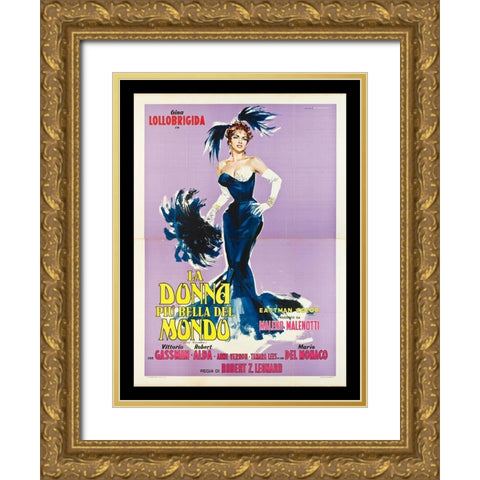 La Donna Piu Bella Del Mondo Gold Ornate Wood Framed Art Print with Double Matting by Anonymous