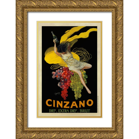 Cinzano, 1920 Gold Ornate Wood Framed Art Print with Double Matting by Cappiello, Leonetto