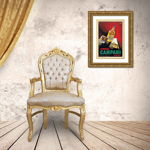 Cordial Campari Gold Ornate Wood Framed Art Print with Double Matting by Nizzoli, Marcello