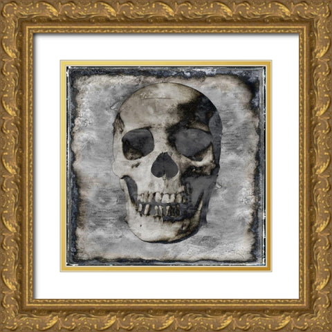 Skull III Gold Ornate Wood Framed Art Print with Double Matting by Wagner, Martin