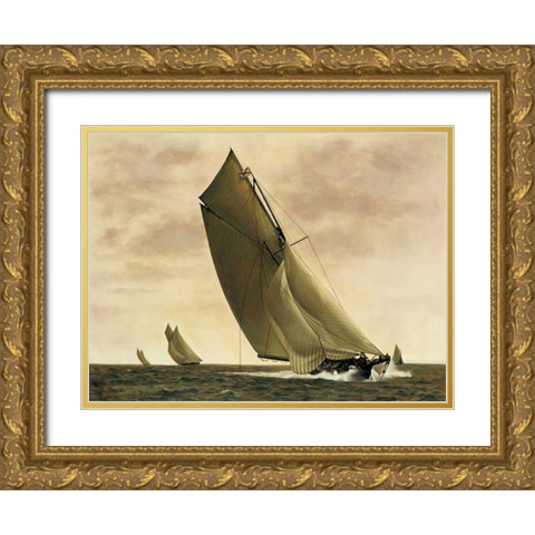 Newport-1903 Gold Ornate Wood Framed Art Print with Double Matting by Matthews, William