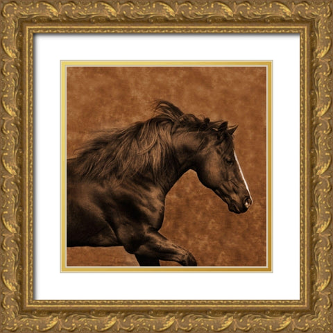 Eastward Gallop Gold Ornate Wood Framed Art Print with Double Matting by Dawson, Robert