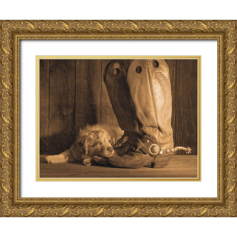 Dixie Sepia Gold Ornate Wood Framed Art Print with Double Matting by Dawson, Robert