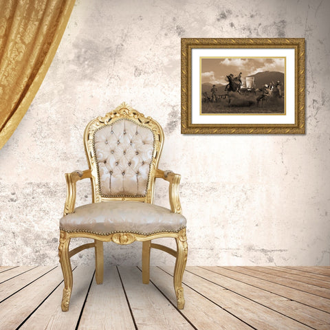 Bucking the Biscuits Gold Ornate Wood Framed Art Print with Double Matting by Dawson, Robert