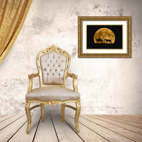Full Moon Ride Gold Ornate Wood Framed Art Print with Double Matting by Dawson, Robert