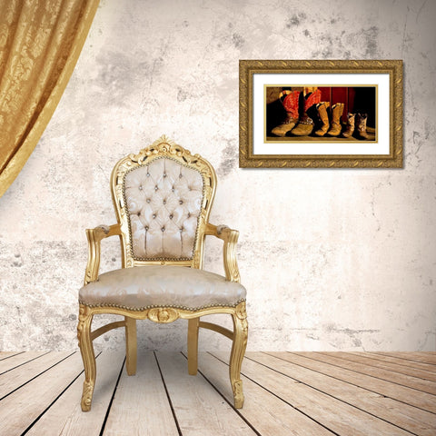 Family of Boots Gold Ornate Wood Framed Art Print with Double Matting by Dawson, Robert