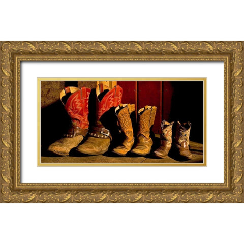 Family of Boots Gold Ornate Wood Framed Art Print with Double Matting by Dawson, Robert