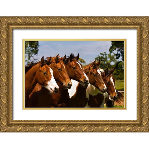 Best Friends Gold Ornate Wood Framed Art Print with Double Matting by Dawson, Robert
