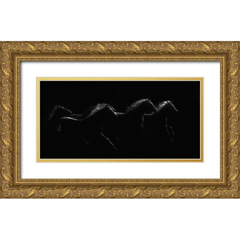 Moonlight Dancers Gold Ornate Wood Framed Art Print with Double Matting by Dawson, Robert