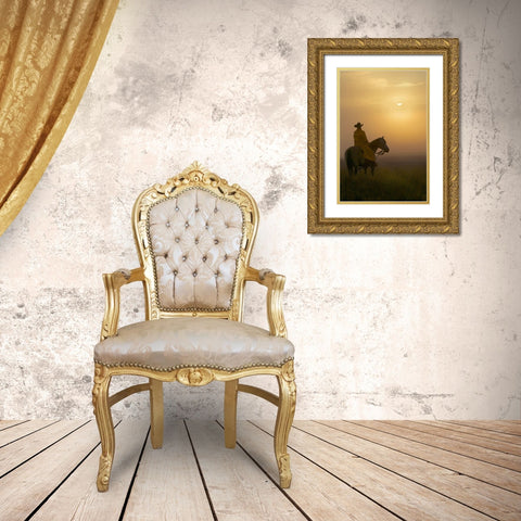 A New Day Gold Ornate Wood Framed Art Print with Double Matting by Dawson, Robert