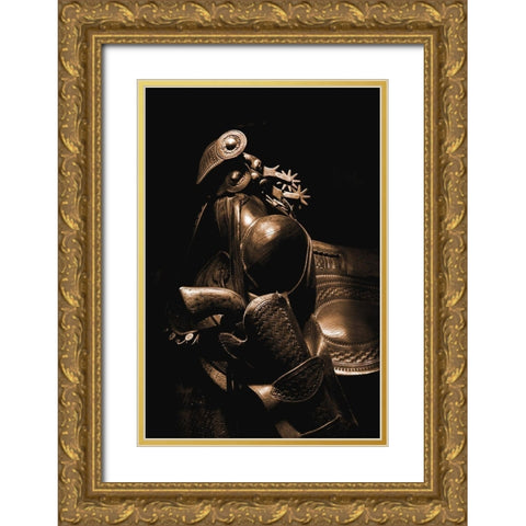 Circa 1902 Gold Ornate Wood Framed Art Print with Double Matting by Dawson, Robert