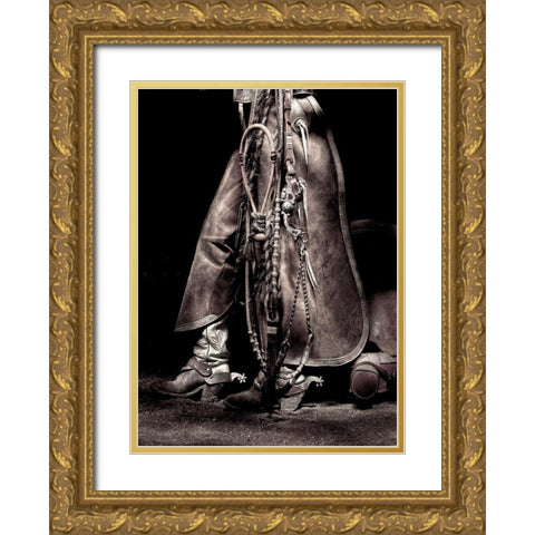 Cowboy II Gold Ornate Wood Framed Art Print with Double Matting by Dawson, Robert