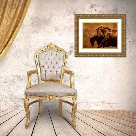 Adobe Dancer Gold Ornate Wood Framed Art Print with Double Matting by Dawson, Robert
