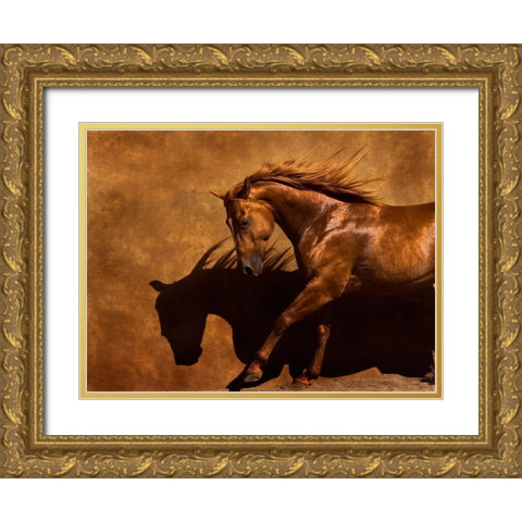 Adobe Dancer Gold Ornate Wood Framed Art Print with Double Matting by Dawson, Robert