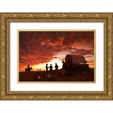 Late for Dinner Gold Ornate Wood Framed Art Print with Double Matting by Dawson, Robert