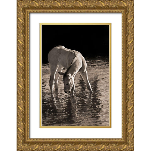 Cool Water Gold Ornate Wood Framed Art Print with Double Matting by Dawson, Robert