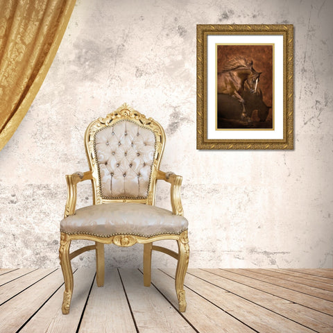 Horse Dancer Gold Ornate Wood Framed Art Print with Double Matting by Dawson, Robert